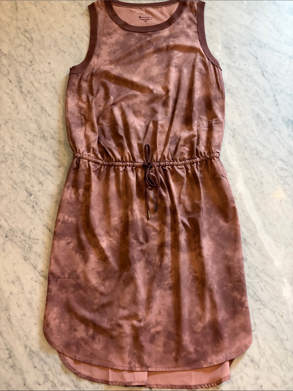 Athleta Rincon Tie-Dye Sleeveless Drawstring Dress - Mauve